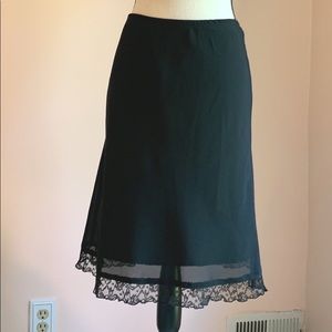 A line black midi skirt